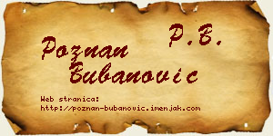 Poznan Bubanović vizit kartica
